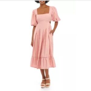 Elegant Pink Midi Dress
